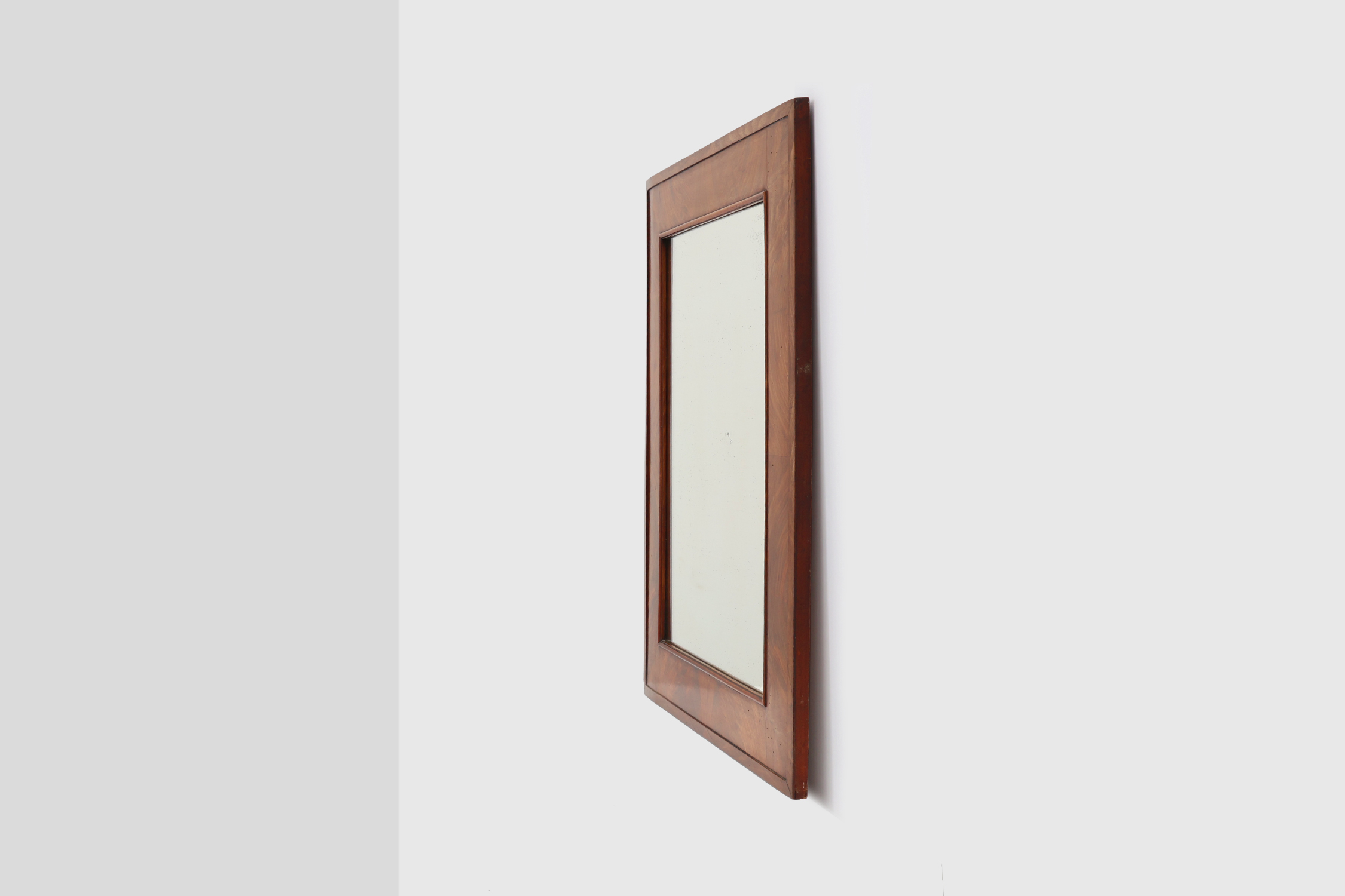 Antique rectangular walnut wall mirror, France ca. 1880thumbnail